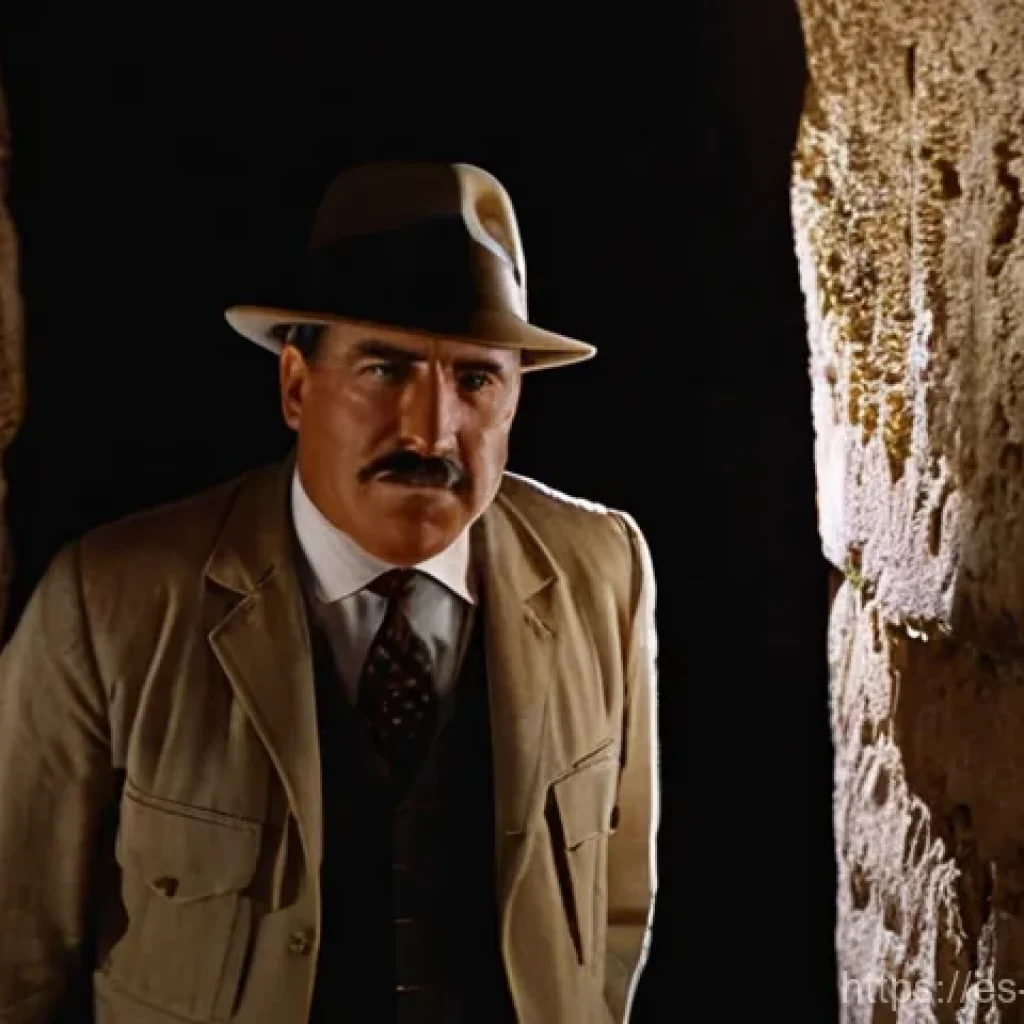 이집트 투탕카멘 무덤 발견 이야기 - **Prompt 1: The First Glimpse into the Tomb**
    "A dramatic, cinematic shot depicting Howard Carte...