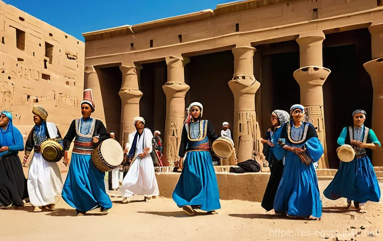 이집트 북부와 남부 문화 차이 - **Southern Egyptian Nubian Village Life by the Nile:**
    A serene and picturesque scene set in a t...
