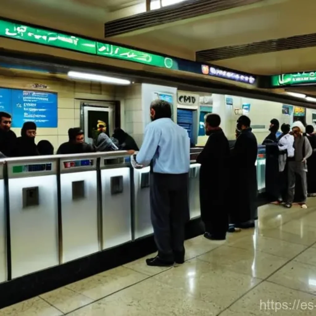 카이로 지하철 이용법 - Cairo Metro Ticket Counter Scene**

"A lively and authentic scene inside a Cairo Metro station. A di...