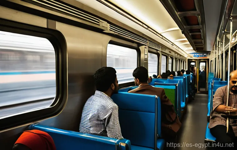 카이로 지하철 이용법 - Serene Women-Only Carriage**

"Inside a designated 'Women Only' carriage of the Cairo Metro. The car...