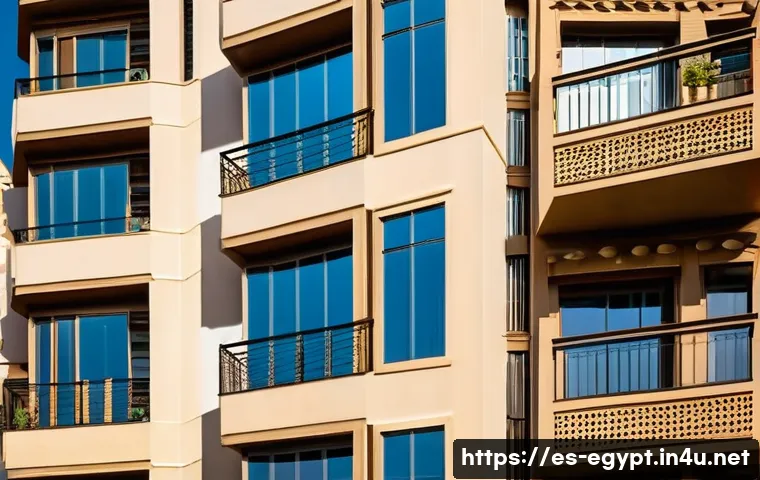 이집트의 주거 형태와 부동산 가격 - A modern urban apartment complex in Cairo, showcasing a blend of contemporary architecture with trad...